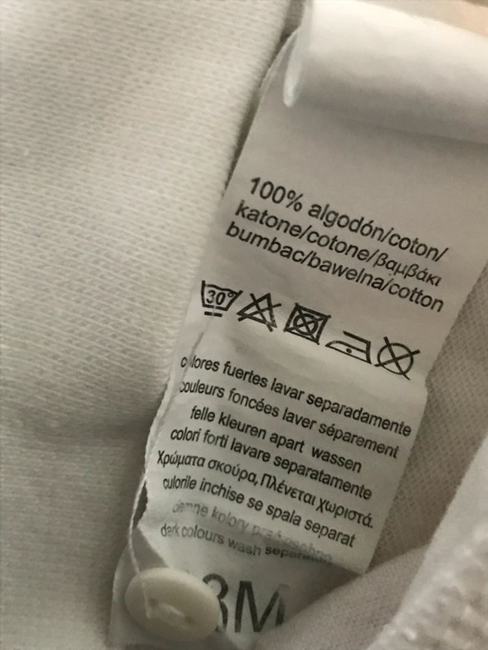 Tee-shirt blanc manches ballon 18 Mois - photo numéro 5