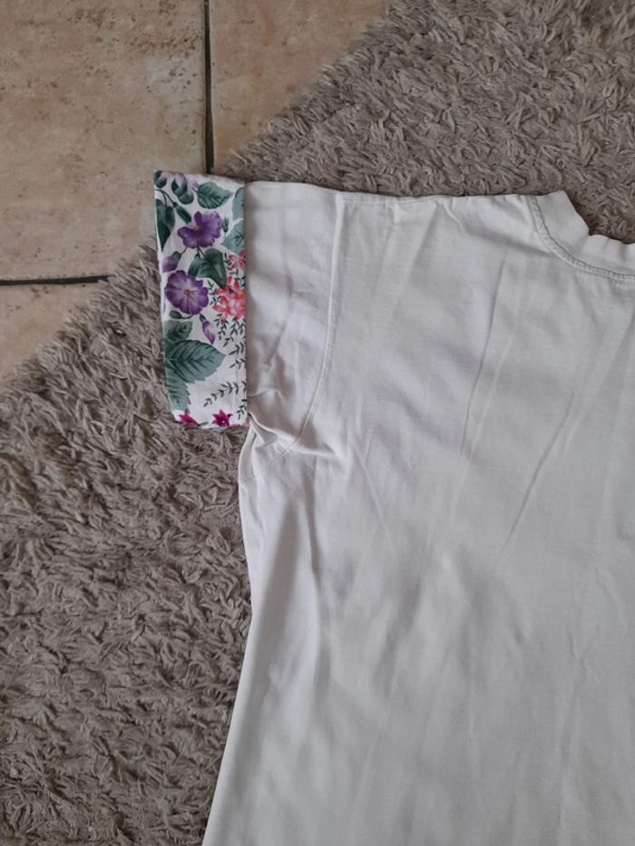 Tee-shirt tunique coton fleuri T46 - photo numéro 2
