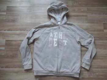 Gilet sweat à capuche crème fourré Domyos 14 ans