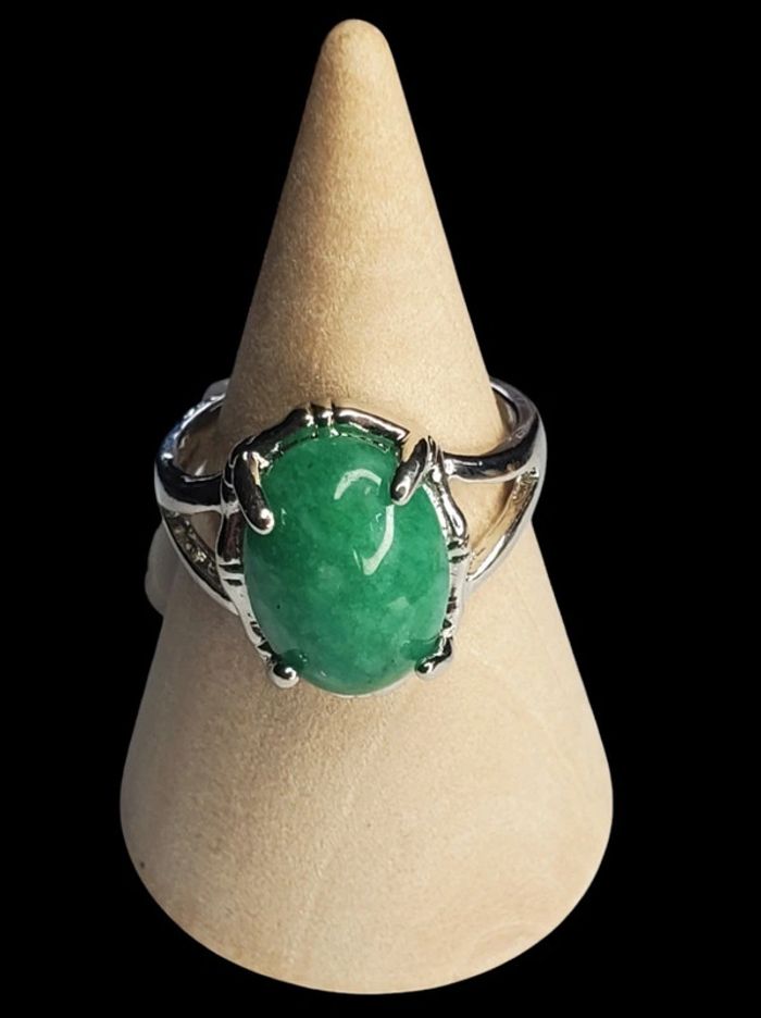 Bague Chrysoprase acier inoxydable - photo numéro 2
