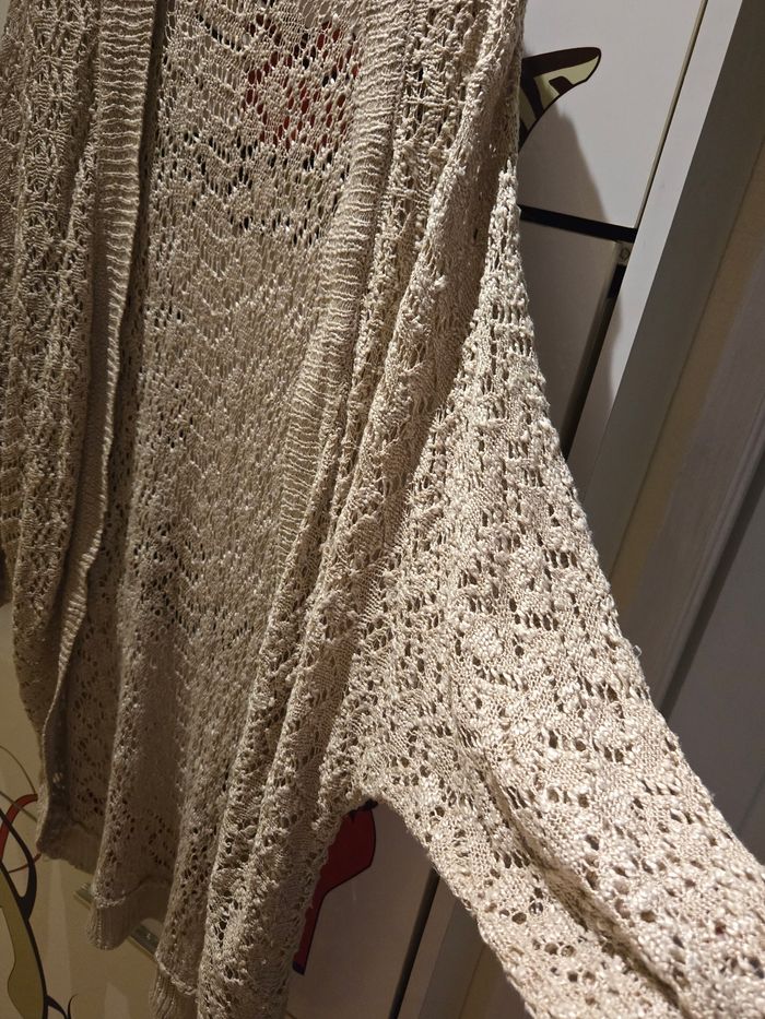 Gilet ajouré beige T.M 38/40 oversize Primark - photo numéro 4