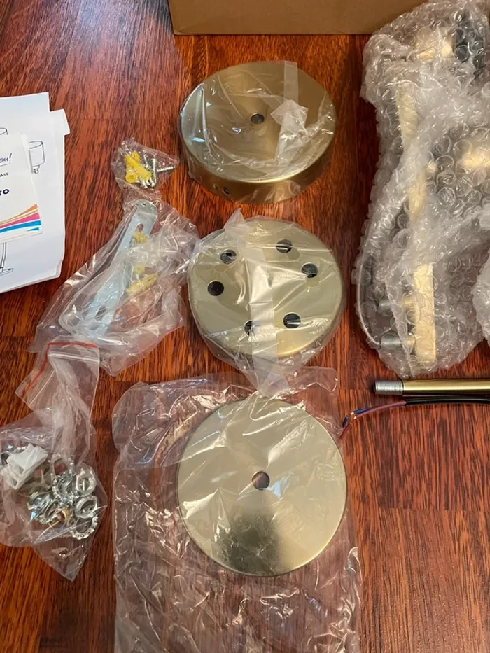 [NEUF] Lustre avec 6 Abat-jour en Verre, E27, Plafonnier Vintage - photo numéro 9