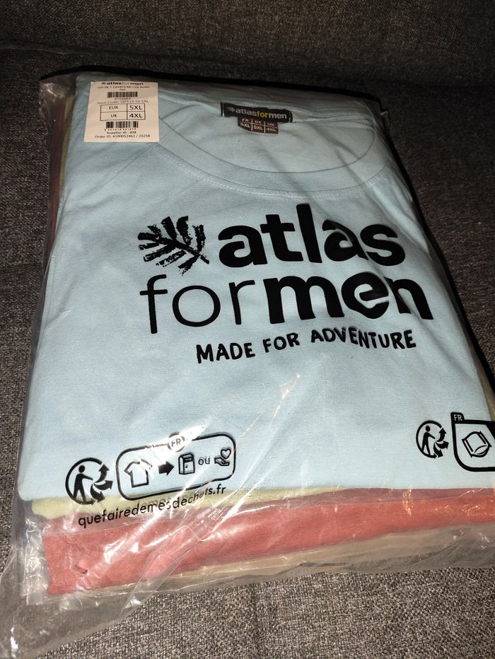 Lot de 7 t shirt en coton atlas for men adventure neuf taille 5XL - photo numéro 4