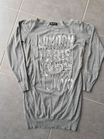 Pull long gris taille unique 38
