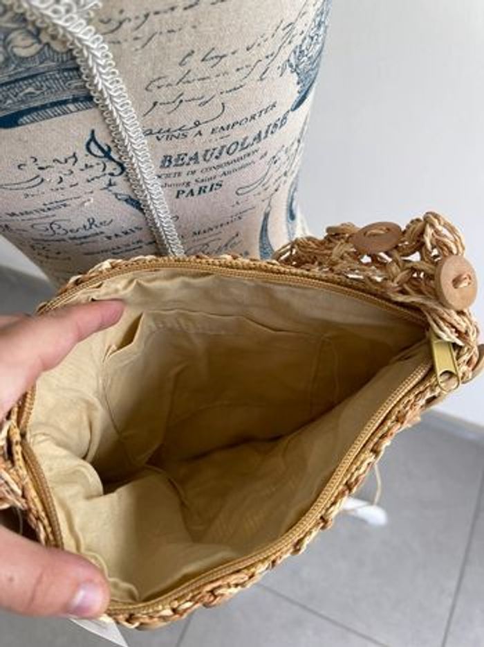 Petit sac raphia (21x30cm) beige - photo numéro 3