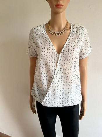 Blouse blanche et bleue à manches courtes Kaporal taille XS jamais portée