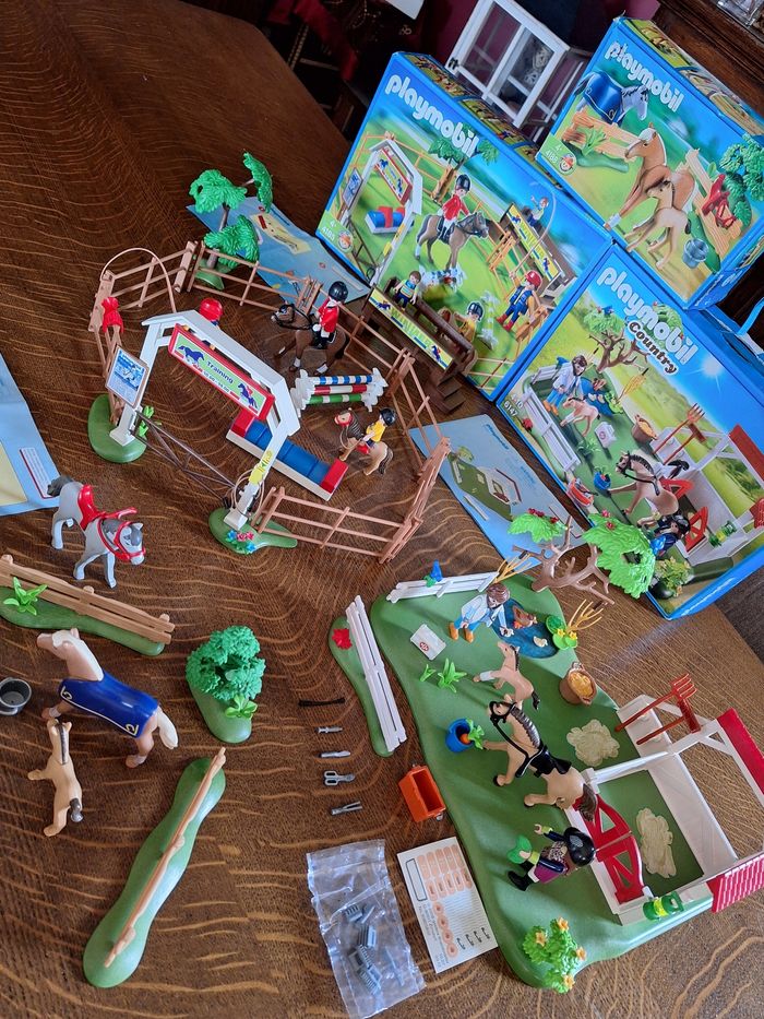 Playmobil 3 lots équitation,  vétérinaire + chevaux + obstacles - photo numéro 10