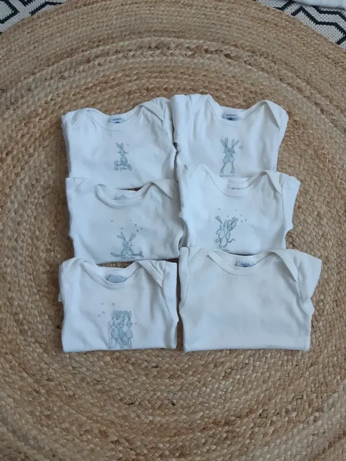 Lot de 6 bodies manches longues Petit Bateau