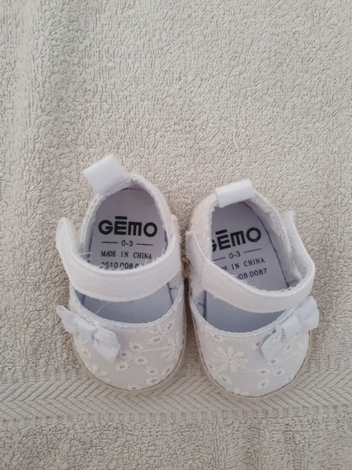 Chaussures mariage baptême Gémo 0-3 mois neuve - photo numéro 2