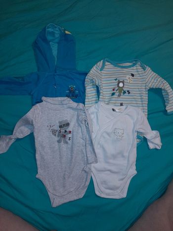 lot de 4 bodys taille 6 mois