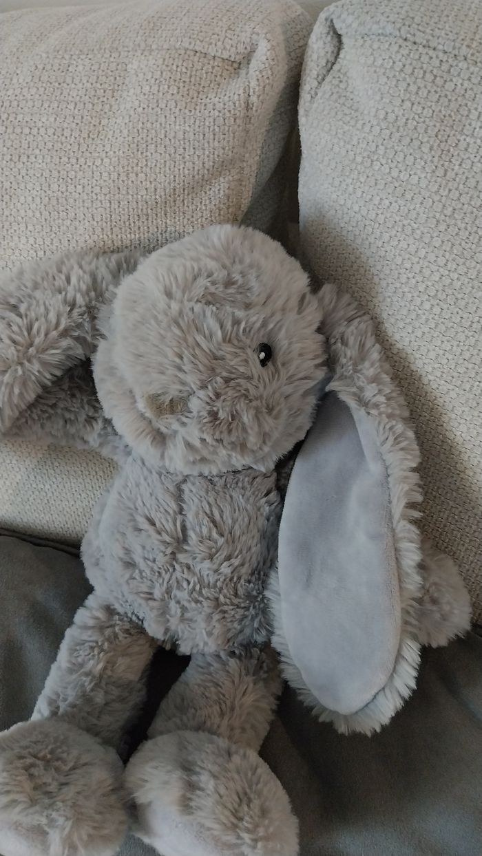 Grand doudou lapin gris - photo numéro 2