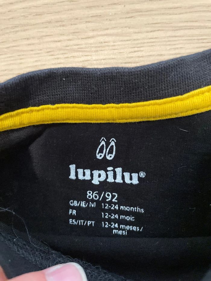 T-shirt manches longues noir et jaune lupilu 12/24 mois - photo numéro 2