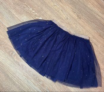 Jupe en tulle bleu marine et doré /