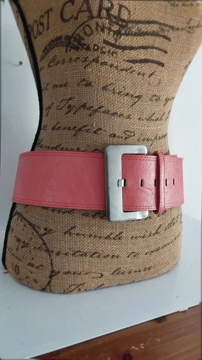 Ceinture rose large grosse boucle 95 cm - photo numéro 5