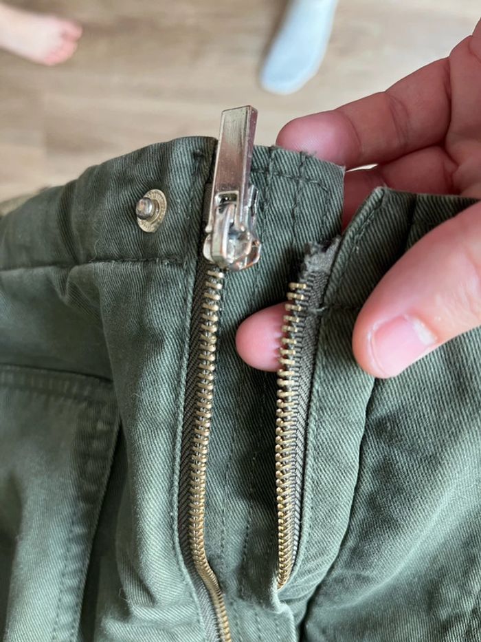 Manteau Kaki femme avec fourrure Gemo taille M bon état - photo numéro 4