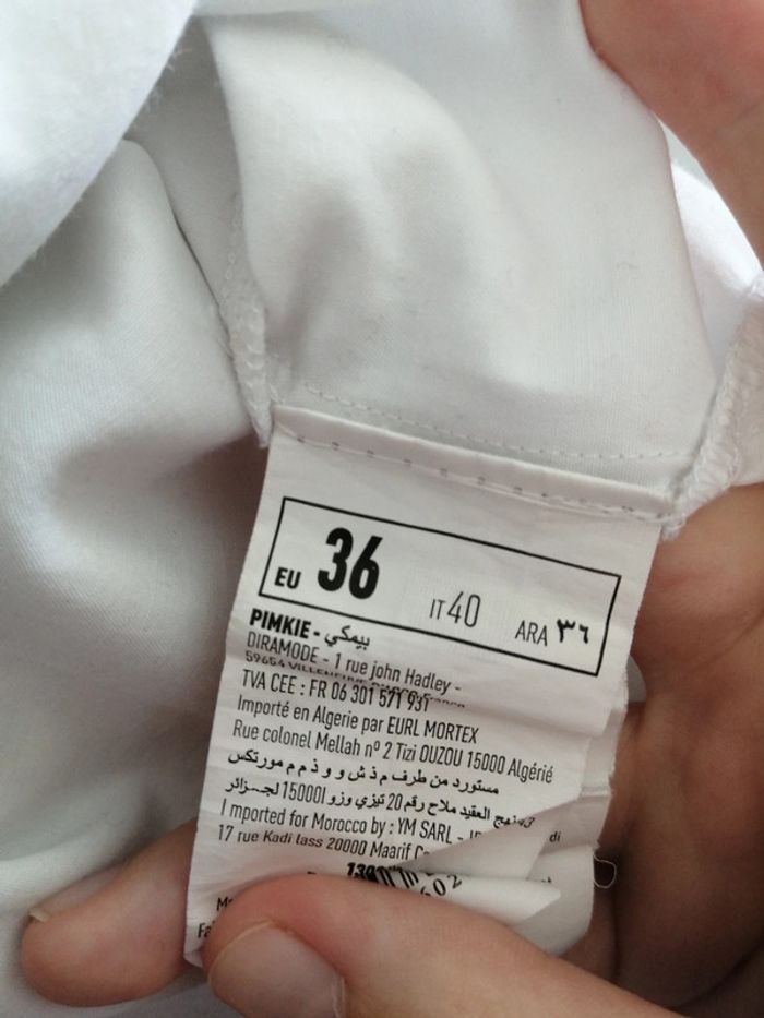 Chemise blanche manches longues grand col brodé / pimkie / (S) - photo numéro 8