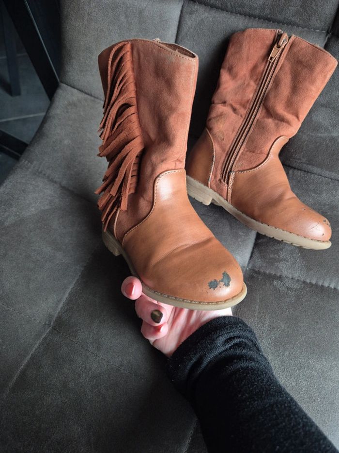 Bottes à franges cowboy taille 24 - photo numéro 7