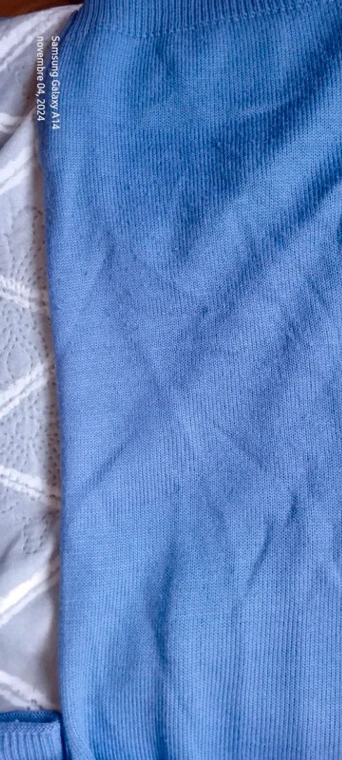 Pull col en V faux boutonnage manches 3/4 lavande 42 classic woman - photo numéro 15