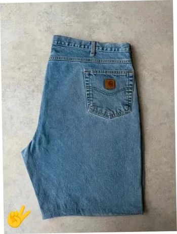 Short cargo coupe large Carhartt bleu homme men W36 FR46 US vintage workwear SHO159b