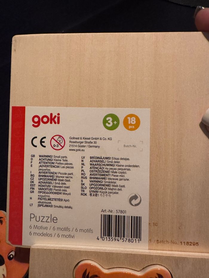 Puzzle bois 3 pièces Ourson à habiller - photo numéro 6