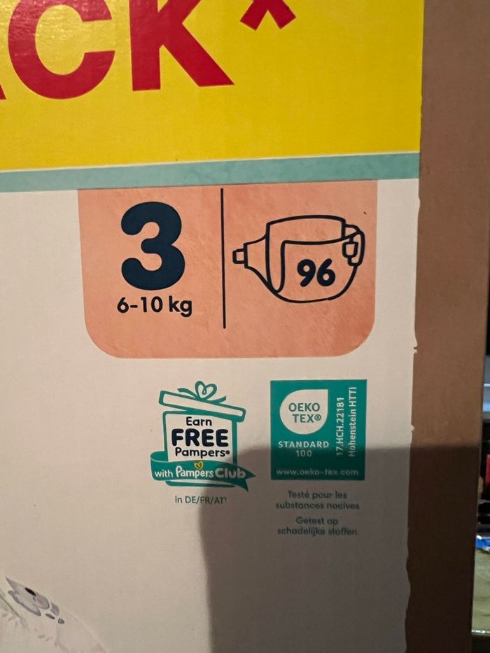 Couche taille 3 Harmonie Pampers : 192 couches