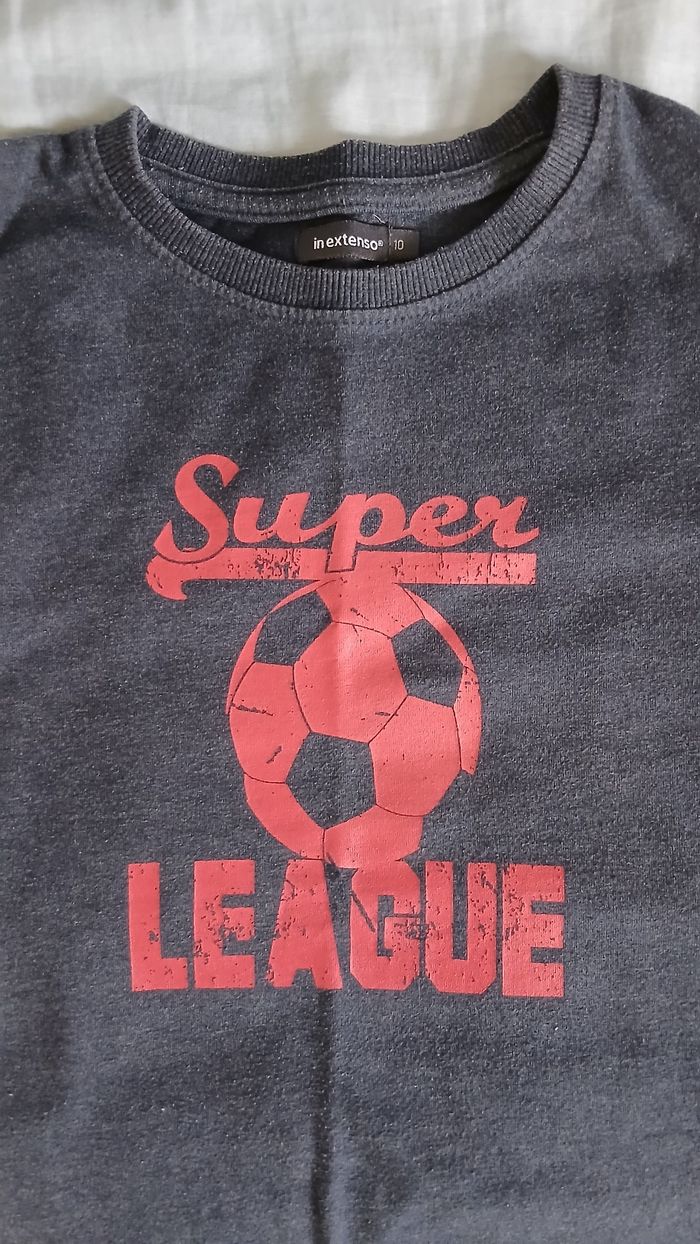 T-shirt manches longues bleu 10 ans - photo numéro 2