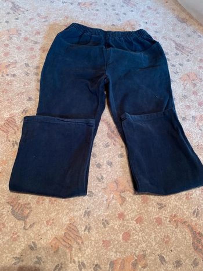 pantalon fille bleu marine, pattes d'ef, 8 ans, tout simplement