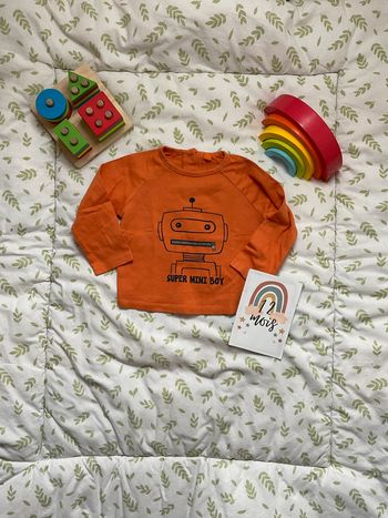 teeshirt manches longues orange 12 mois