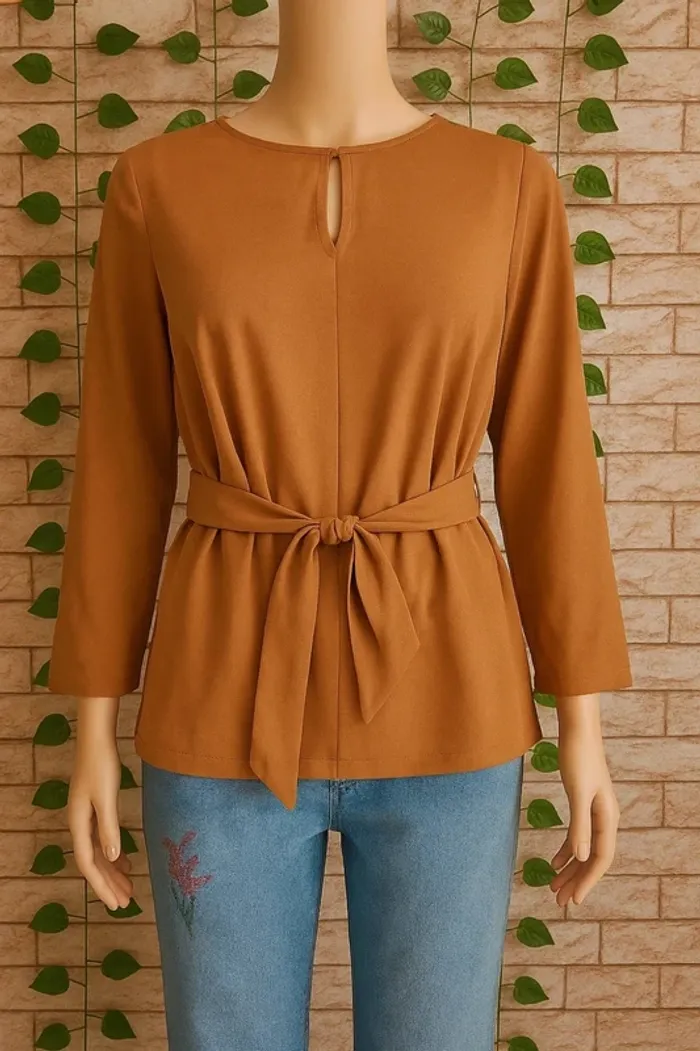 🌸Blouse fluide Camel Peppercorn Neuve Taille 36🌸