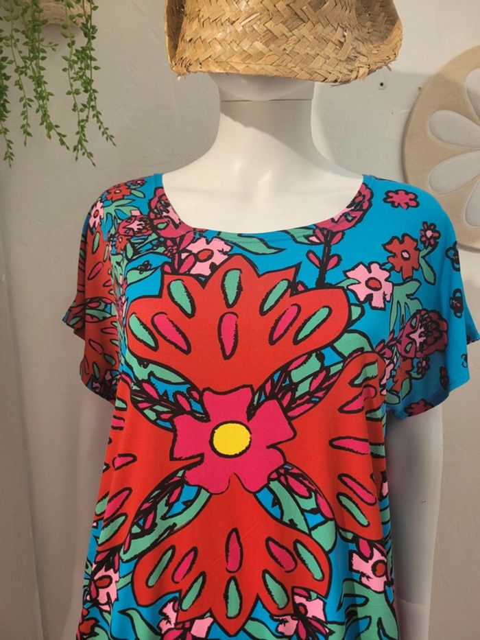 T-shirt grosse fleurs