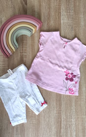 Ensemble pantacourt t shirt rose fille 68