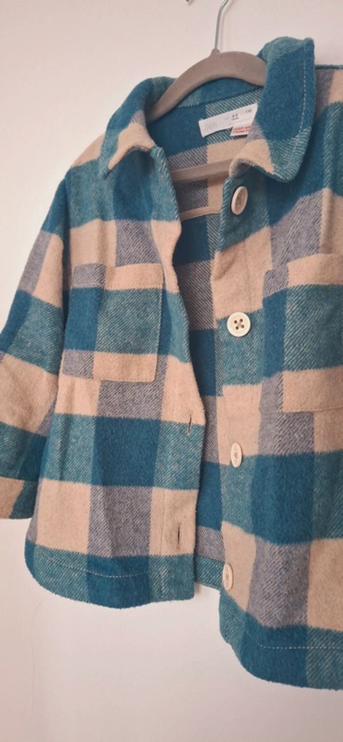 Surchemise A carreaux - zara Kids- Taille 4/5 ans - photo numéro 2