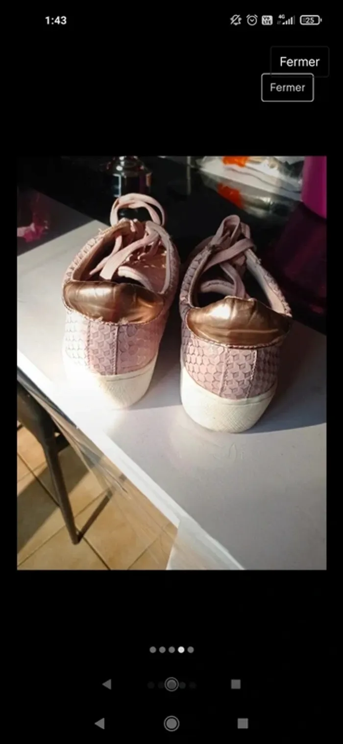 Chaussures basket rose avec effet - photo numéro 4