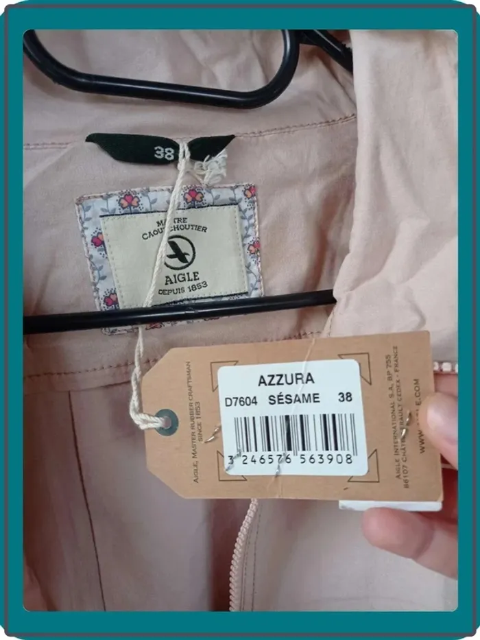 Veste femme Azzura rose poudré neuve Aigle taille 38 - photo numéro 6