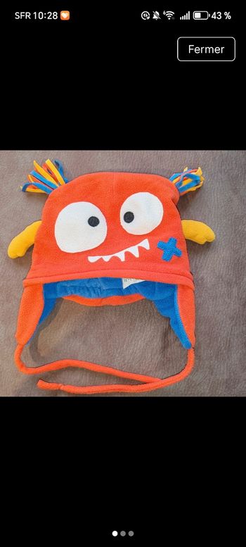 Bonnet bébé rigolo petit monstre– 6/12 mois