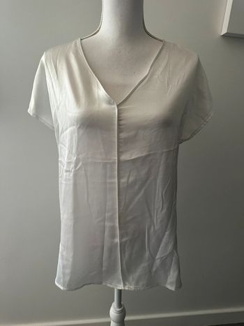 Blouse fluide à manches courtes blanche Mango T38 M