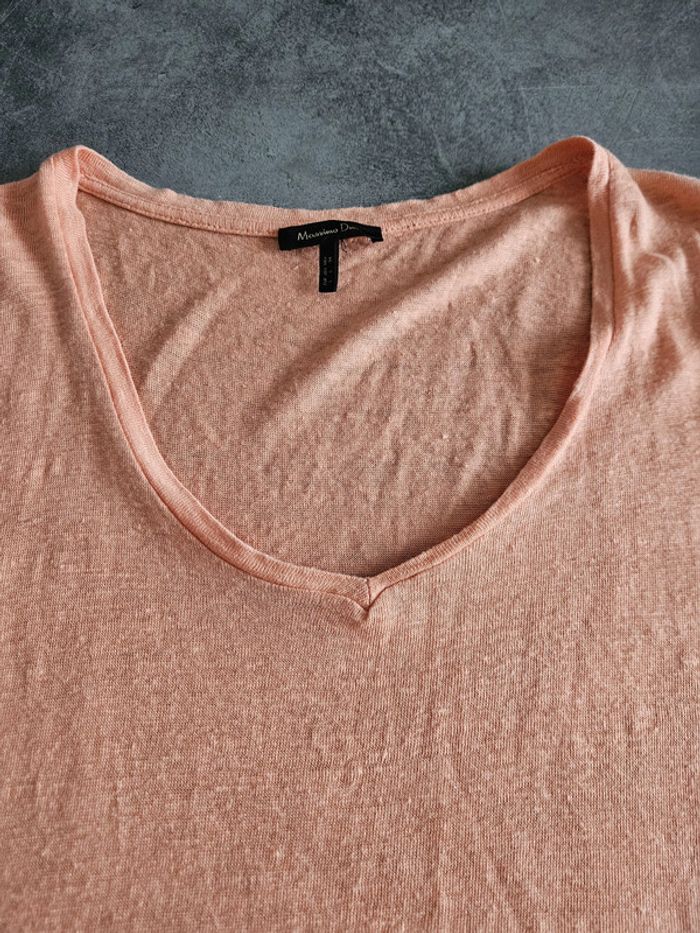T-shirt débardeur en lin femme - Taille L / 40 - Massimo Dutti - Saumon corail - photo numéro 8