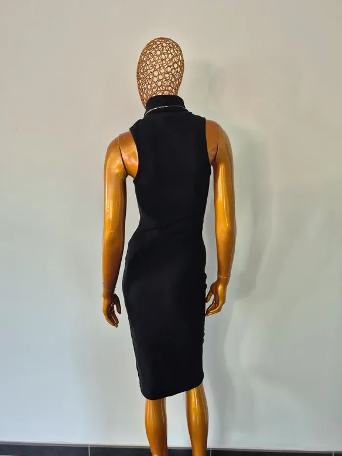 Robe Longue Noire Avec Col Roulé Femme Taille L/40 - photo numéro 2