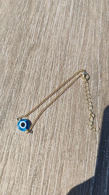 Bracelet été - Doré et œil blanc/noir/bleu