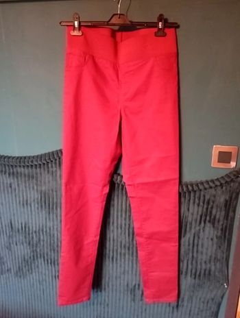 Pantalon legging taille élastique bordeaux