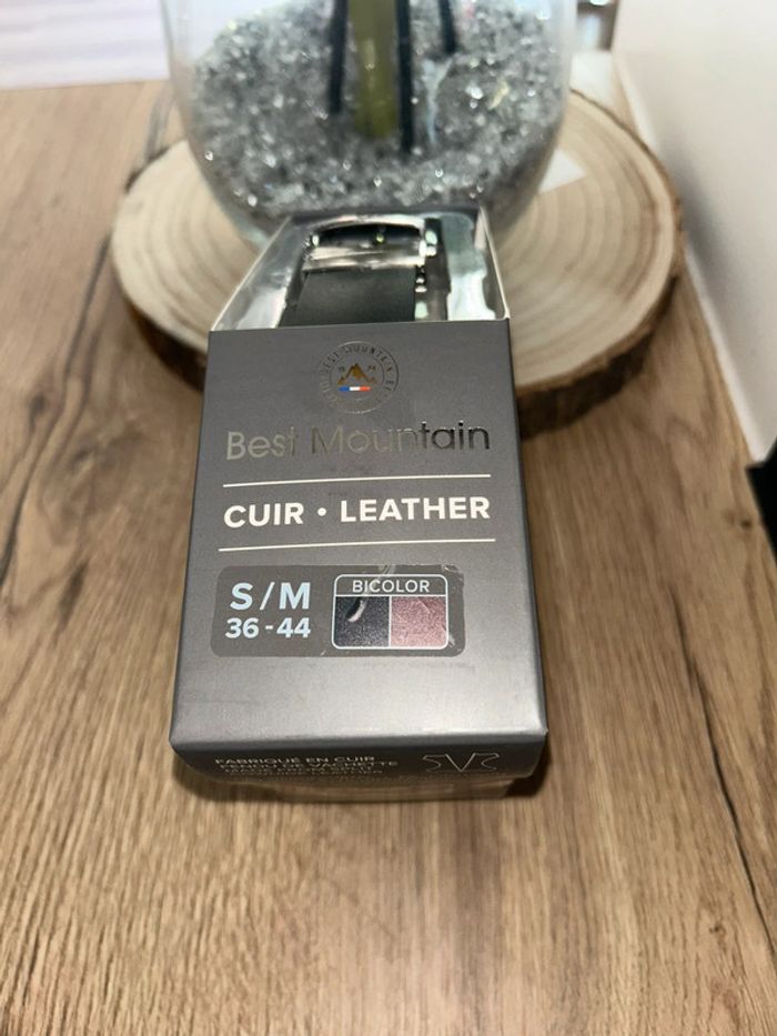 Ceinture Best Mountain Range en véritable cuir de Vachette. Réversible Bi-color taille S/M 36-44 - photo numéro 2