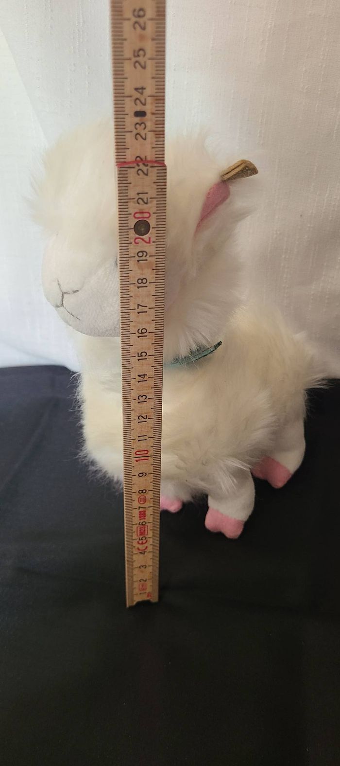Peluche Doudou lama blanc marque Histoire D'ours rose - photo numéro 3