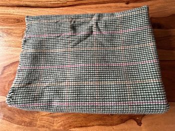 Coupon tissu Laine mélangée vert prince de galle  pailleté 160 sur laize
