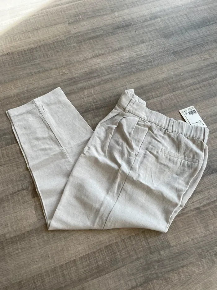 Pantalon cigarette en lin