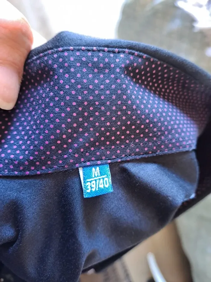 Chemise homme chic Meadrine slim fit bleue violette 39/40 M comme neuve - photo numéro 9