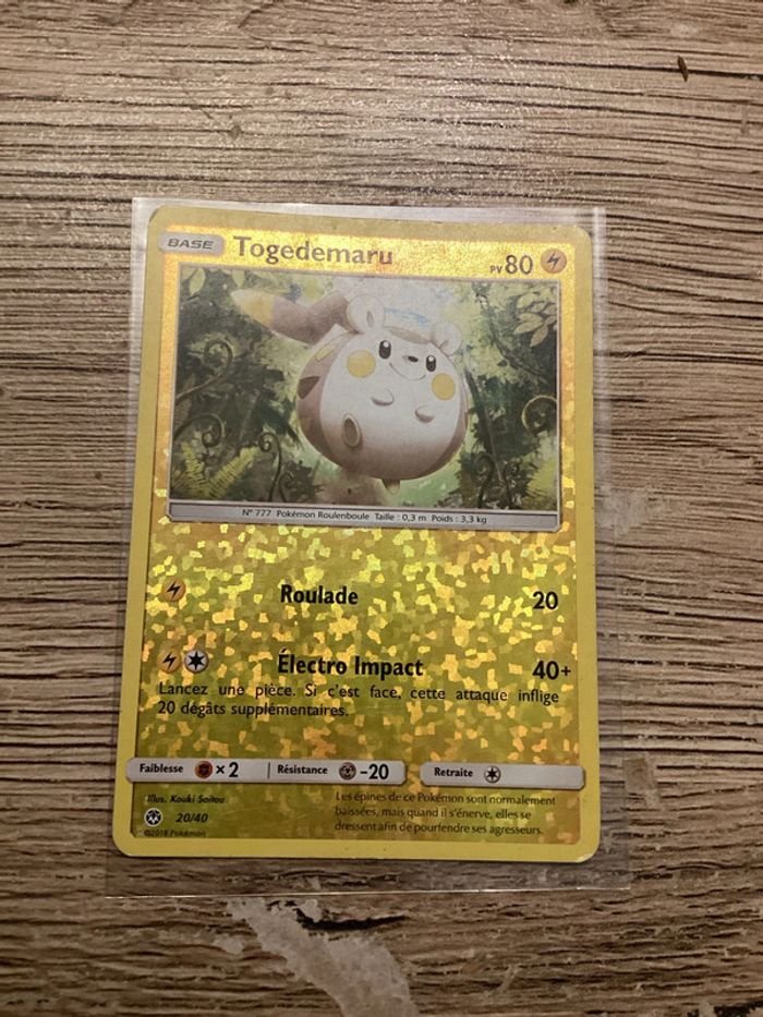 carte Pokémon togedemaru reverse 20/40  Macdo 2018