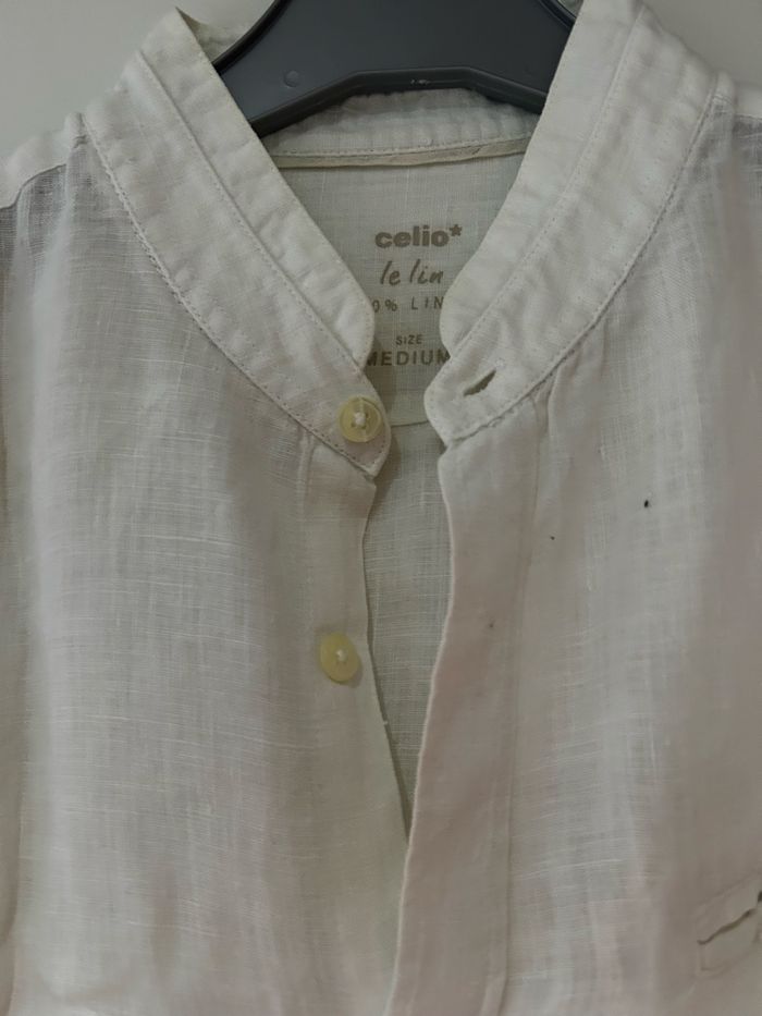 Chemise homme blanche col Mao Celio - photo numéro 3