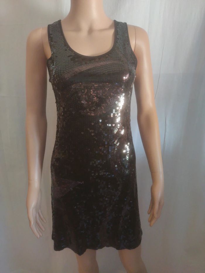 Robe sans manches à sequins T. 36 / 38 💮 91% Coton 9% Spandex - photo numéro 3
