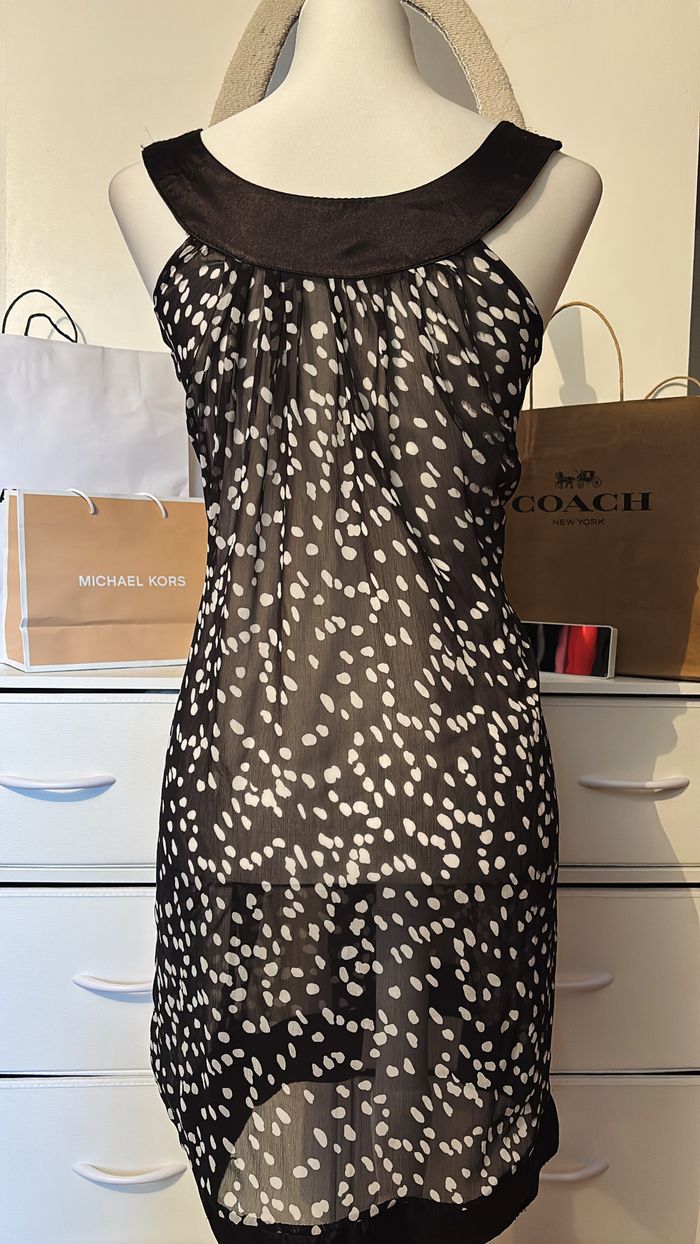 Robe noire transparente tachetée Made In Italy T40 - photo numéro 2