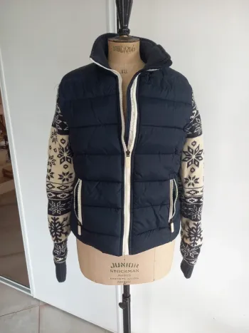 Doudoune manches tricot
